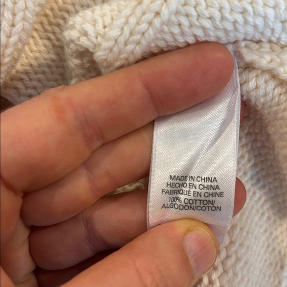 LIZ CLAIBORNE Off-White Cotton Sweater – Size XL - Picture 9 of 9